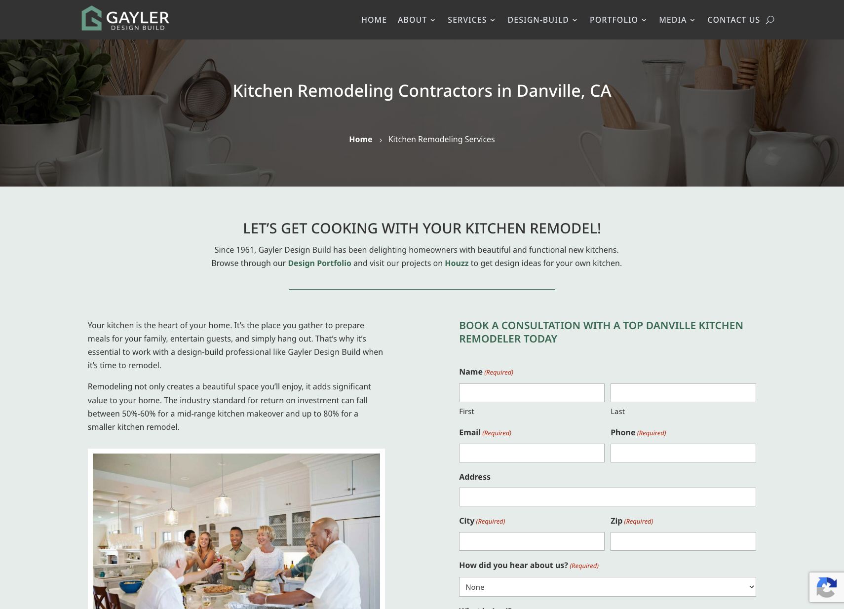 Gayler Design Build Kitchen service page screenshot