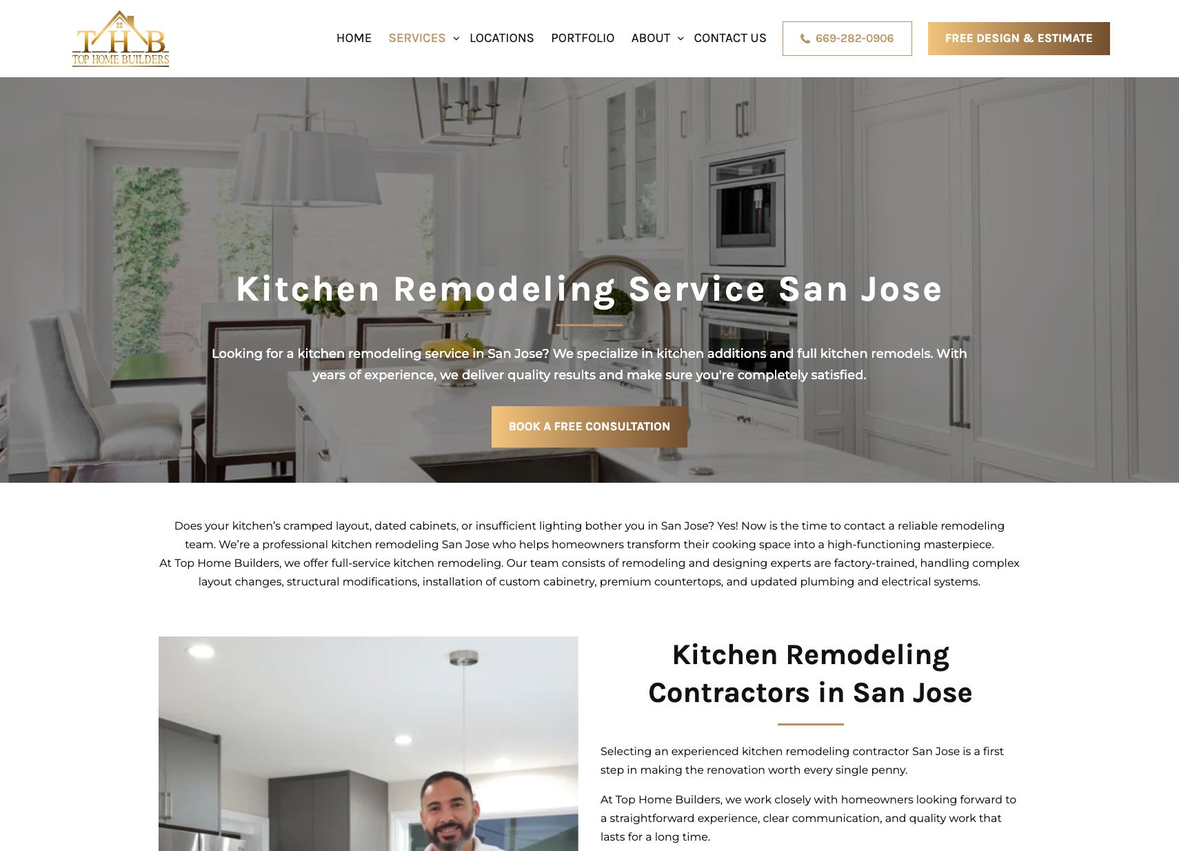 Top Home Builders Kitchen page screenshot